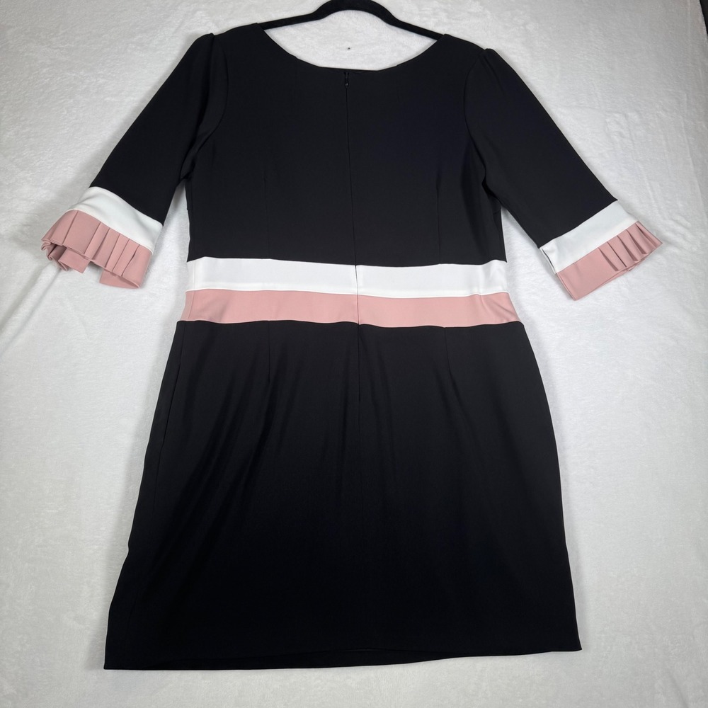 Camilyn Beth Black Colorblock‎ Pleated Sleeve Shift Dress Womens 14* | Mod - Picture 3 of 14